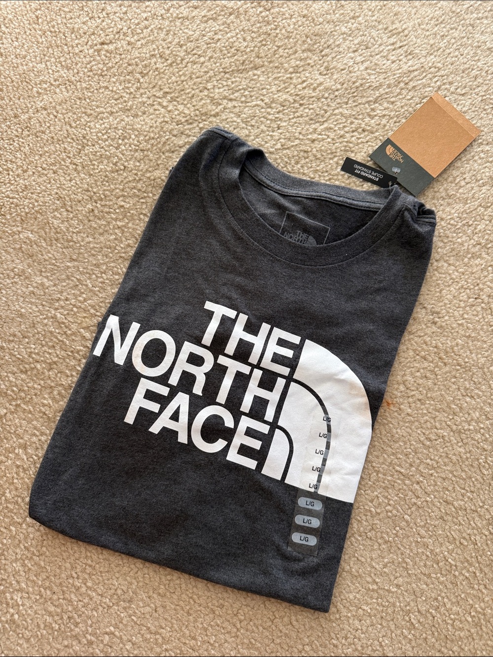 The North Face Gray Crew Logo Short Sleeve Tee